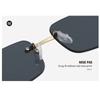 Fashion Vintage Rimless Square Sunglasses Men Leopard Head Decoration Travel Driving Sun Glasses Non Polarized Glasses