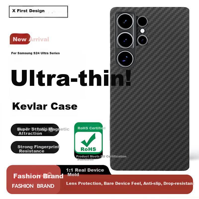 Samsung S24 Ultra Case Kevlar Magnetic Ultra-Thin Lens Protection Full Coverage Drop-Proof Aramid Fiber Premium Sunset Edition