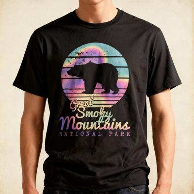 Retro Great Smoky Mountains National Park Tn Bear T-Shirt