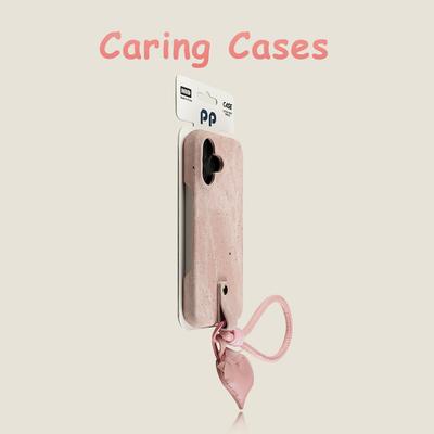 For iPhone 17 Pro Max Case Sakura Pink Glitter Denim Heart Strap Compatible with iPhone 16 15 14 13 12 11