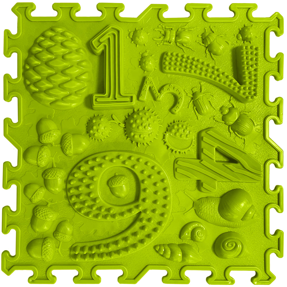 sensory mat of numbers 1 pc - light green soft