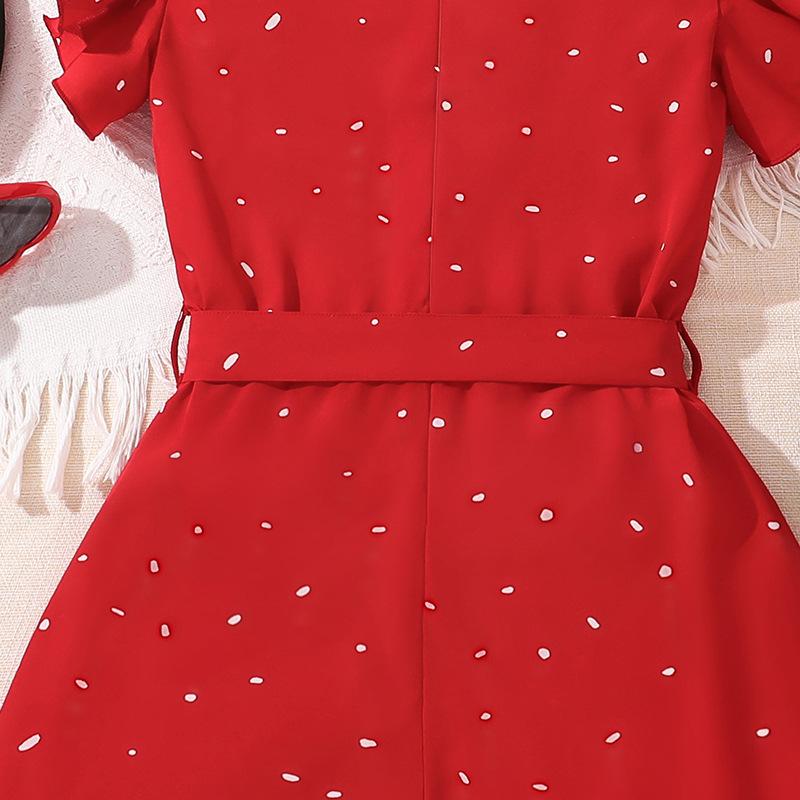 Girls' Stylish Romper Suit Summer Kids' Printed Flying Sleeve Romper Shorts Casual Romper Suit