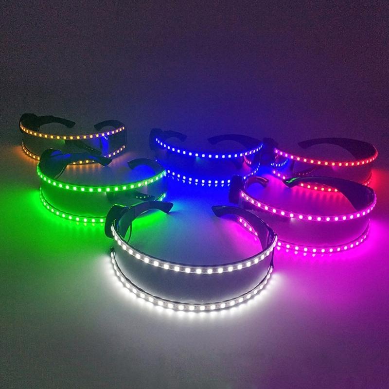 Flashing LED Party Glasses for Stage Shows Rave Party Eyewear Light Up Goggles Eyeglasses for Adult Dance Performances