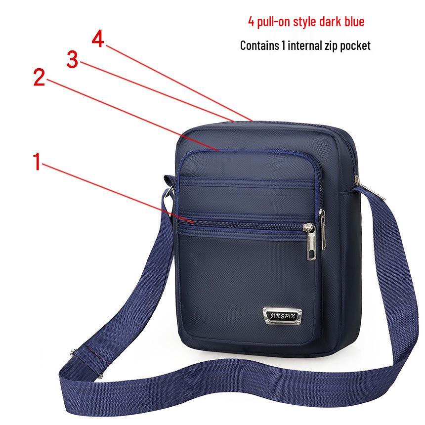 

Korean Style Men s Business Casual Crossbody Multi-Zipper Shoulder Bag