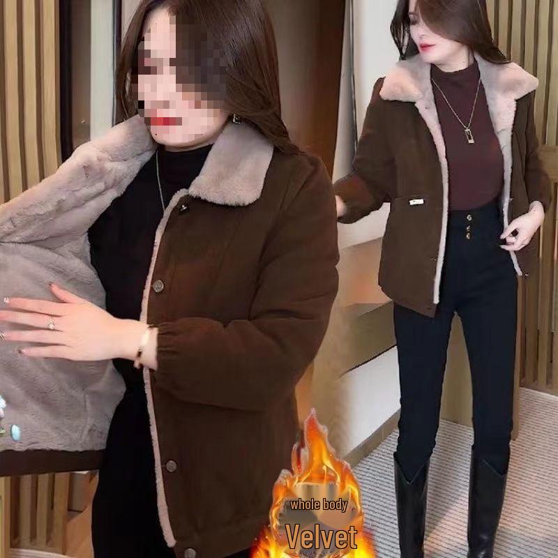 Petite Women's Fleece Short Jacket: 2024 Winter Chic, Fashionable, Warm, Versatile, Thickened Outerwear