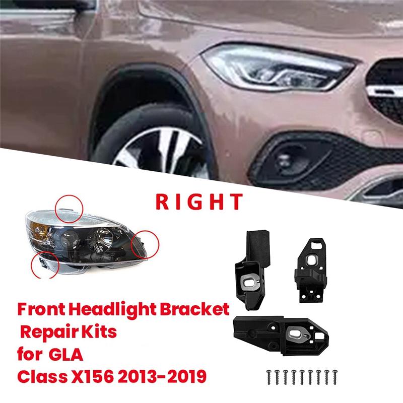 Front Headlight Bracket Repair Kits 1568200100 1568200200 For Mercedes-Benz GLA Class X156 2013- Headlamp RS Bracket