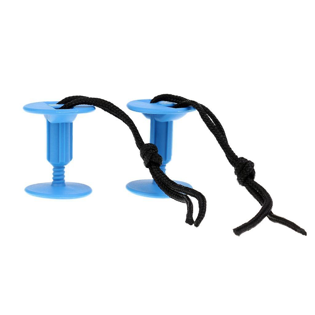 2 Pieces Bodyboard Surfboard Leash Plugs with Cords Strings Blue