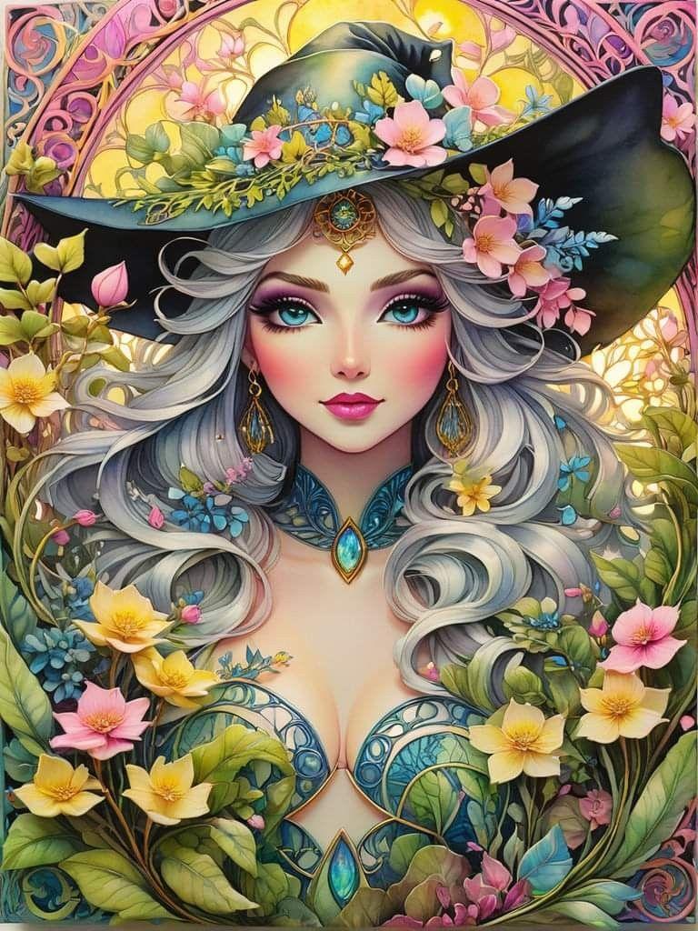 Fairy Dust AB Wonderful Witch Girl 5D Diamond Painting Kits Cartoon Magic Woman Art DIY Drills Mosaic Embroidery Cross-stitch