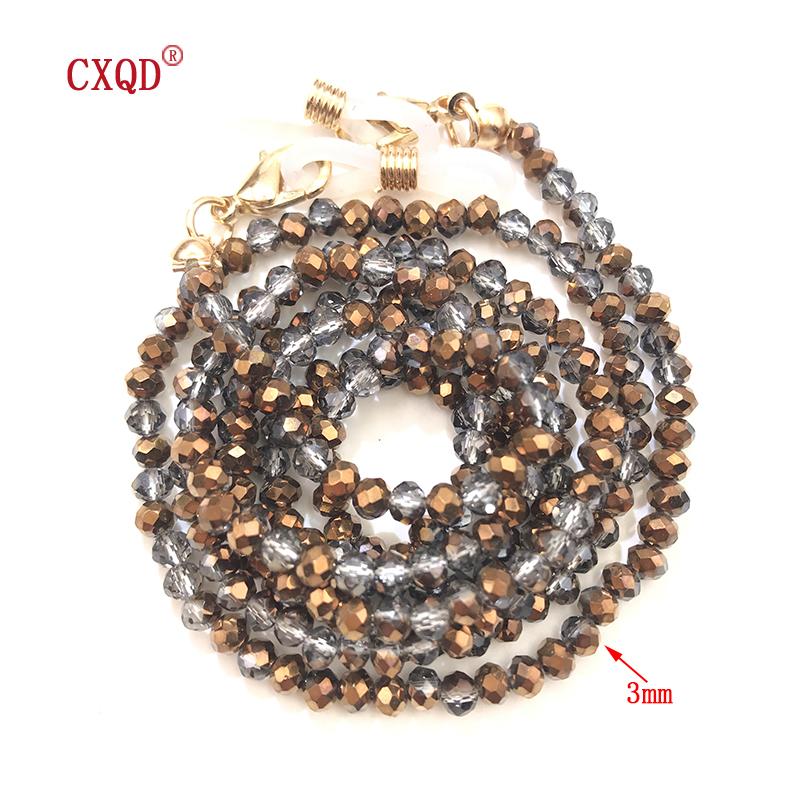Handgefertigte Mode 3mm Galvanisierte Lesebrillen Kette Perlen Lanyard Damen Sonnenbrillen Schnüre Brillen Masken Halter Geschenk
