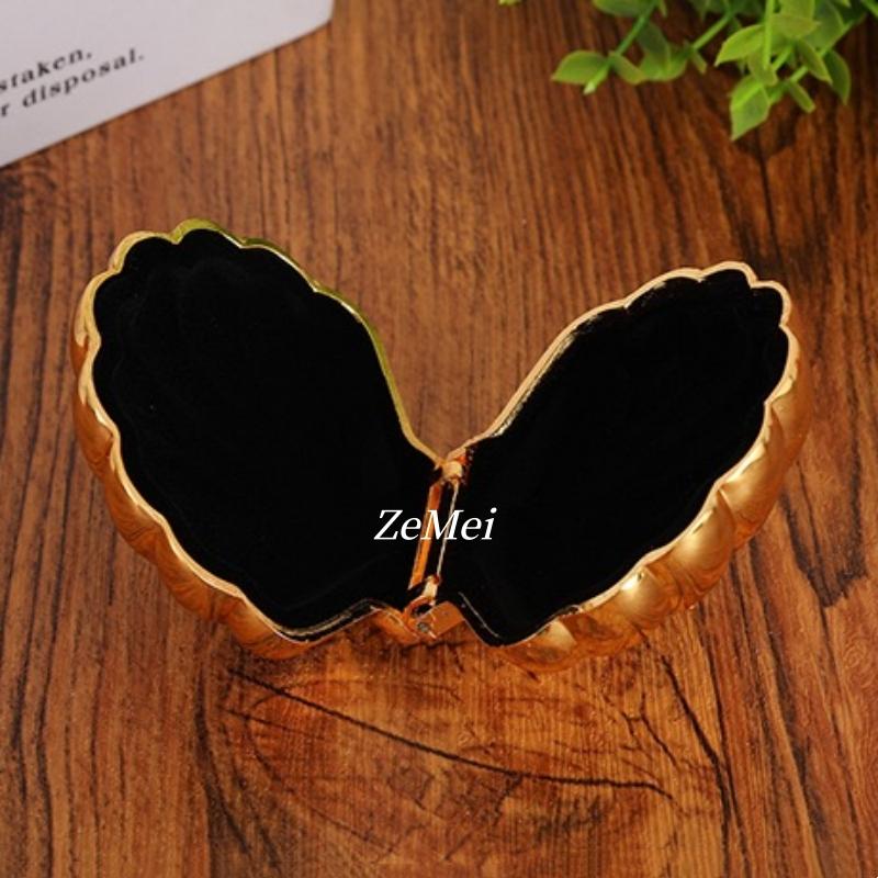 Shell Shape Bracelet Storage Box Jewelry Organizer,European Style Alloy Necklace Ring Storage Jar Dresser Display Couple Gifts