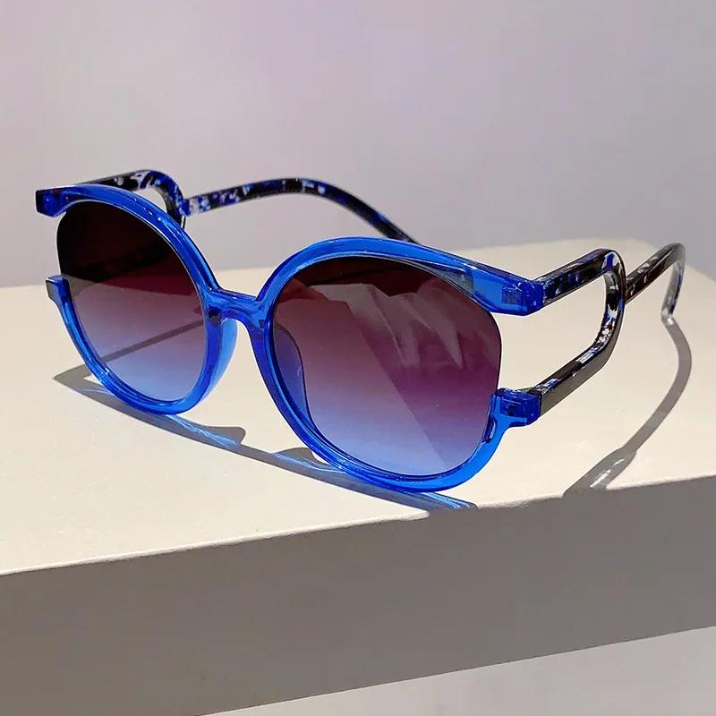 

Y2K Oversized Big Frame Sunglasses ladies For Men Luxury Designer Vintage Sun Glasses Popular Punk Irregular Round Shades