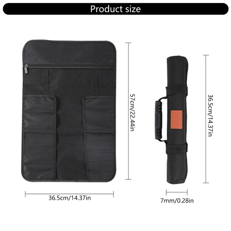 Tool Rolls Bag Organizers Heavy Duty Rolls Up Tool Bag Tool Pouches Small Tool Bag for Electrician Plumber X3UC