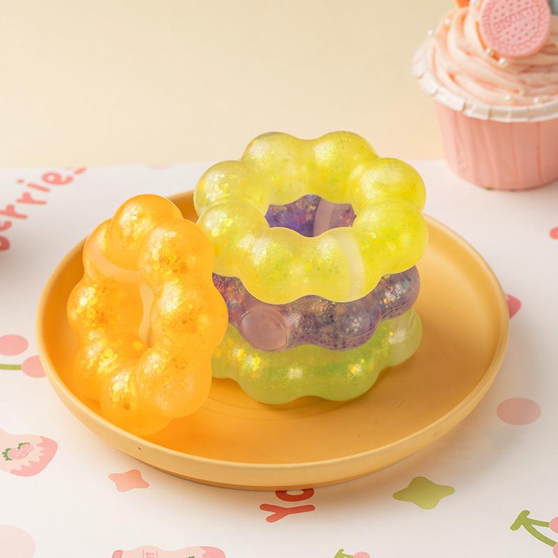Multi-colors Simulation Donut Squishy Toys Bracelet Anti Stress Soft Sensory Squeeze Fidget For Kids Birthday Gifts Party Favors