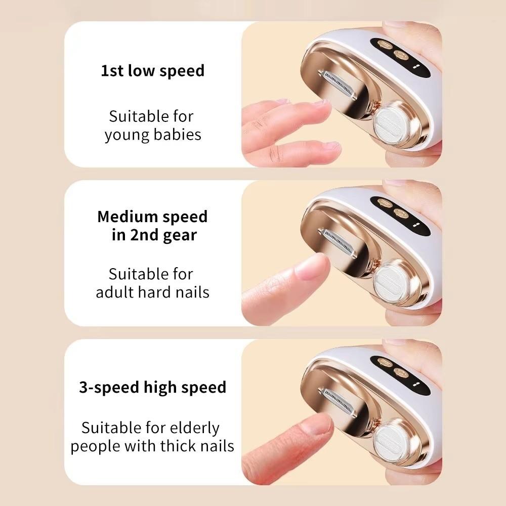 Anti-Pinch Electric Nail Clippers Rechargeable Automatic Nail Polisher  Pedicure
