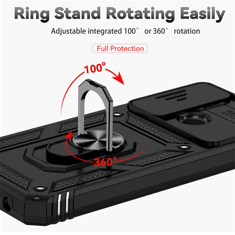 For Realme C21Y C25Y C11 2021 Case Slide Lens Camera Protect Armor Cases For Oppo Realme C 21Y 25Y 11 Magnetic Ring Holder Cover