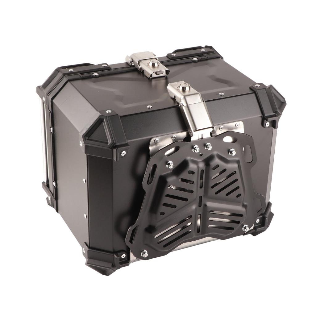 Universal Black 45L Motorcycle Adventure Aluminum Top Case Tail Box Luggage