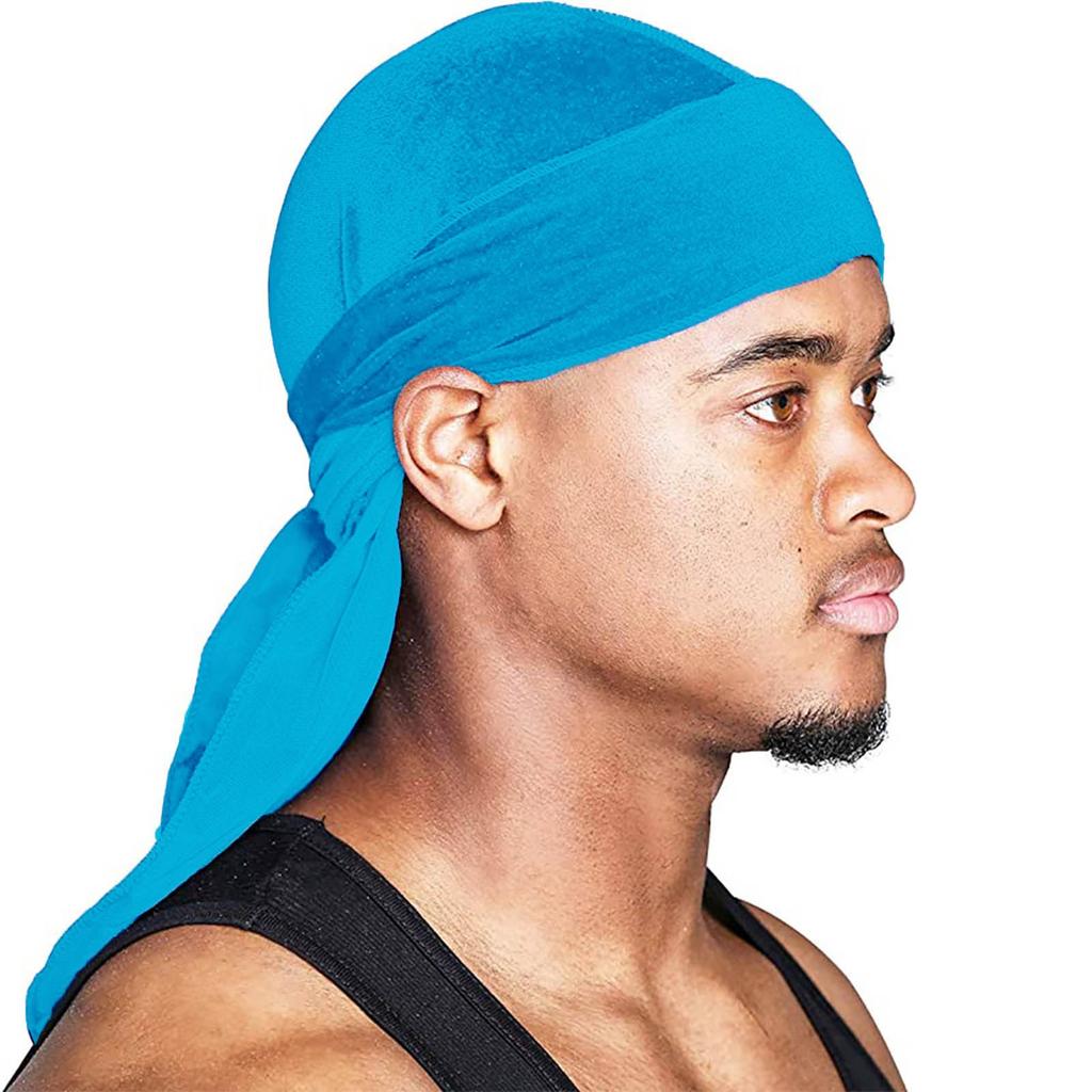Men's And Women's Satin Elastic Hat Velvet Long Tail Pirate Hat Hip Hop Oversize Bandana Hat