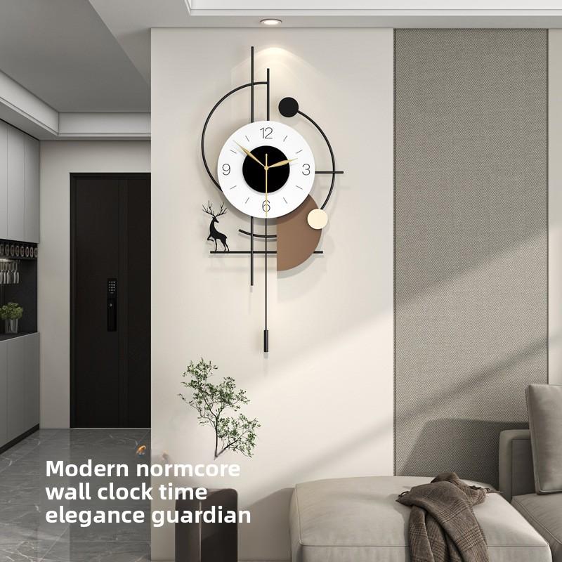 Modern Minimalist Swing Wall Clock - Silent Pendulum Decor for Living Room & Entryway, Elegant Wall Clock