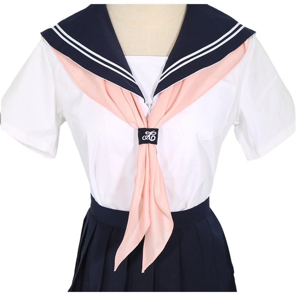 Kein Binden Ring Schnalle Dreiecksschal Handgemacht Kleines Accessoire JK Uniform Halskrawatte Einfarbige Matrosen Halskrawatte Damen Stil