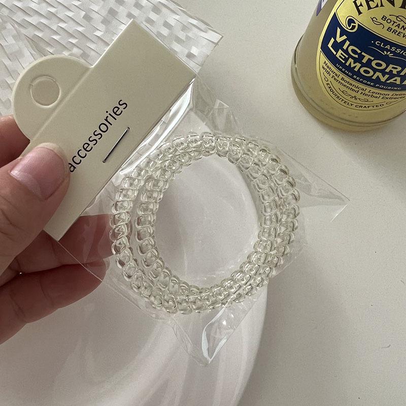 Korean Style Translucent Phone Cord Hair Tie - Seamless & Fashionable for Women
