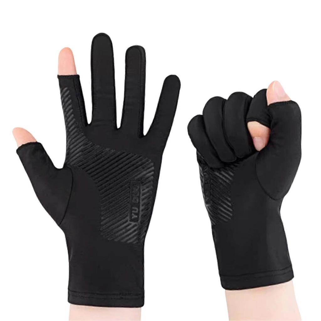 Sports Breathable Cooling Ice Silk Gloves UPF50+ Sun Protection for Cycling, Fishing & Driving