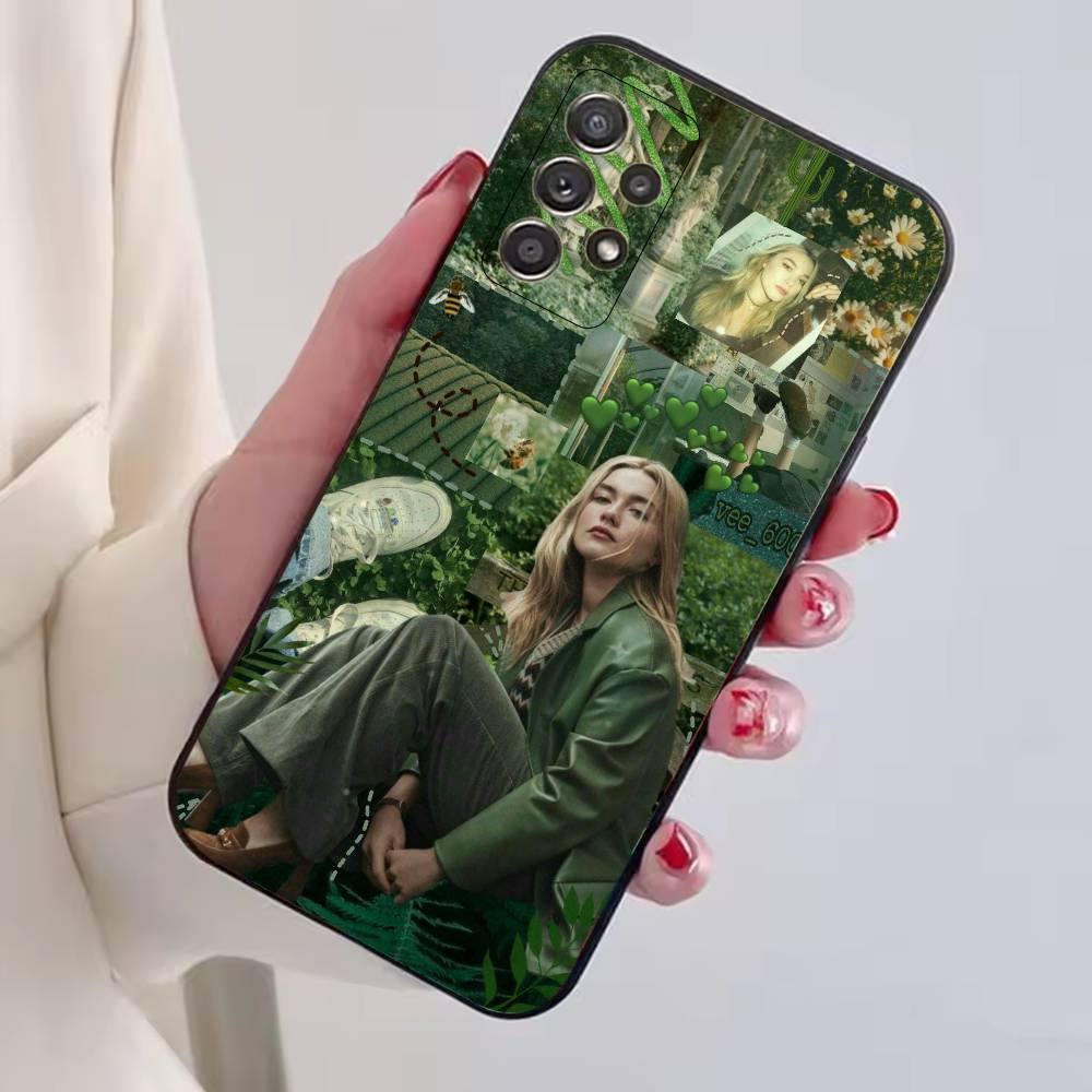 Actress F-Florence Pugh Phone Case For Samsung S25,S24,S21,S22,S23,S30,Ultra,S20,Plus,Fe,Soft Silicone Black Cover