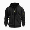 New European and American Spring and Autumn Men's Loose Hoodie Fleece Zipper Sweatshirt Neutral Multi-pocket Top