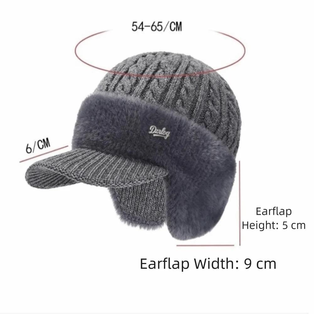 Comfortable Thick Warm Winter Thermal Hat Windproof Elasticity Elderly Beanie Earflaps Ear Protection Cap Dad Grandpa