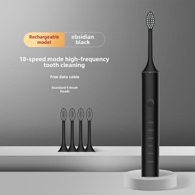 Unisex Rechargeable Ultrasonic Toothbrush with Soft Bristles for Travel and Home Use