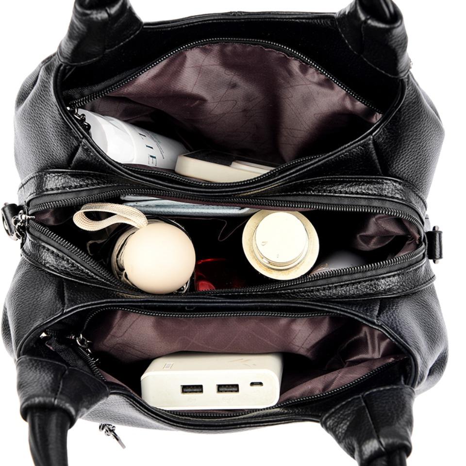 Designer Brand Top Quality Soft PU Faux Leather Casual Tote Bags for Women Handbag Luxury Female Shoulder Crossbody Bag