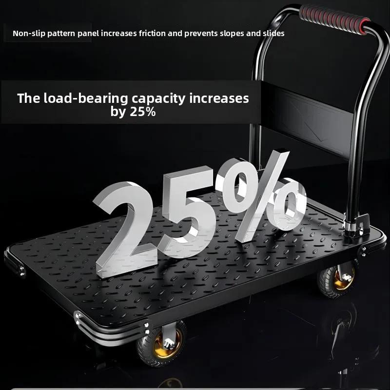 Foldable Trolley for Carrying Goods, Foldable Portable Thickened Trailer, Express Delivery Trolley, Warehouse Handling Trolley