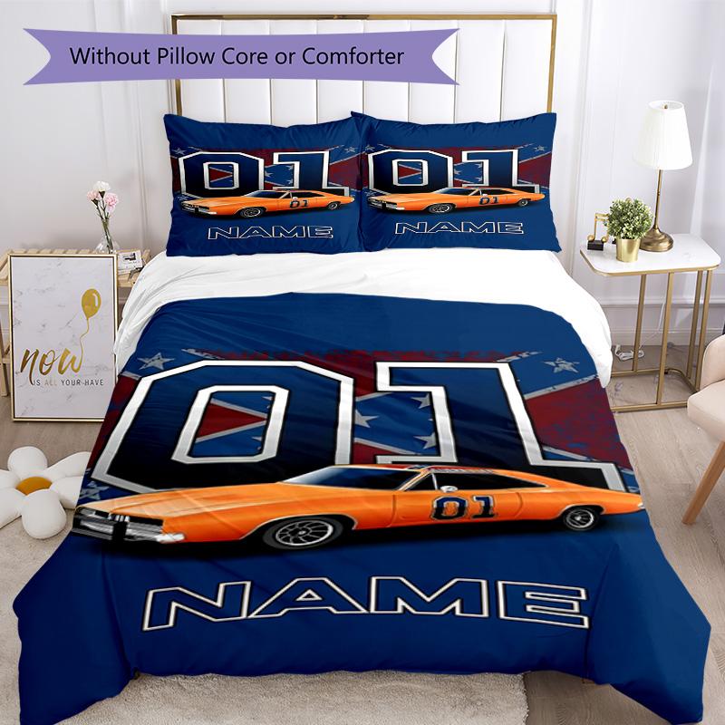 Truck Racing5 Customize your name Bedding Set Breathable Duvet Cover with Pillowcases Home Decoration Birthday Gift