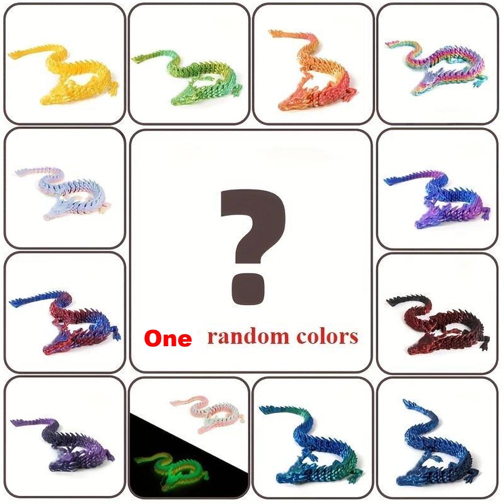 

4/12pcs 3D Printed Chinese Dragon Ornament, Random Color, Ideal For Car Dashboard, Party Decoration, Festival Home Decoration