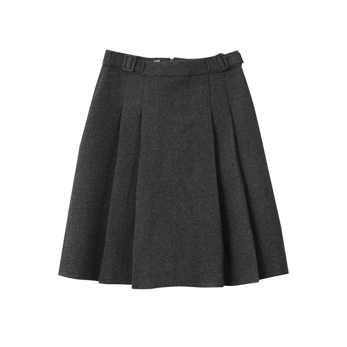 High-Waist Korean Style Woolen A-Line Midi Skirt for Women - Elegant and Slimming Design XL