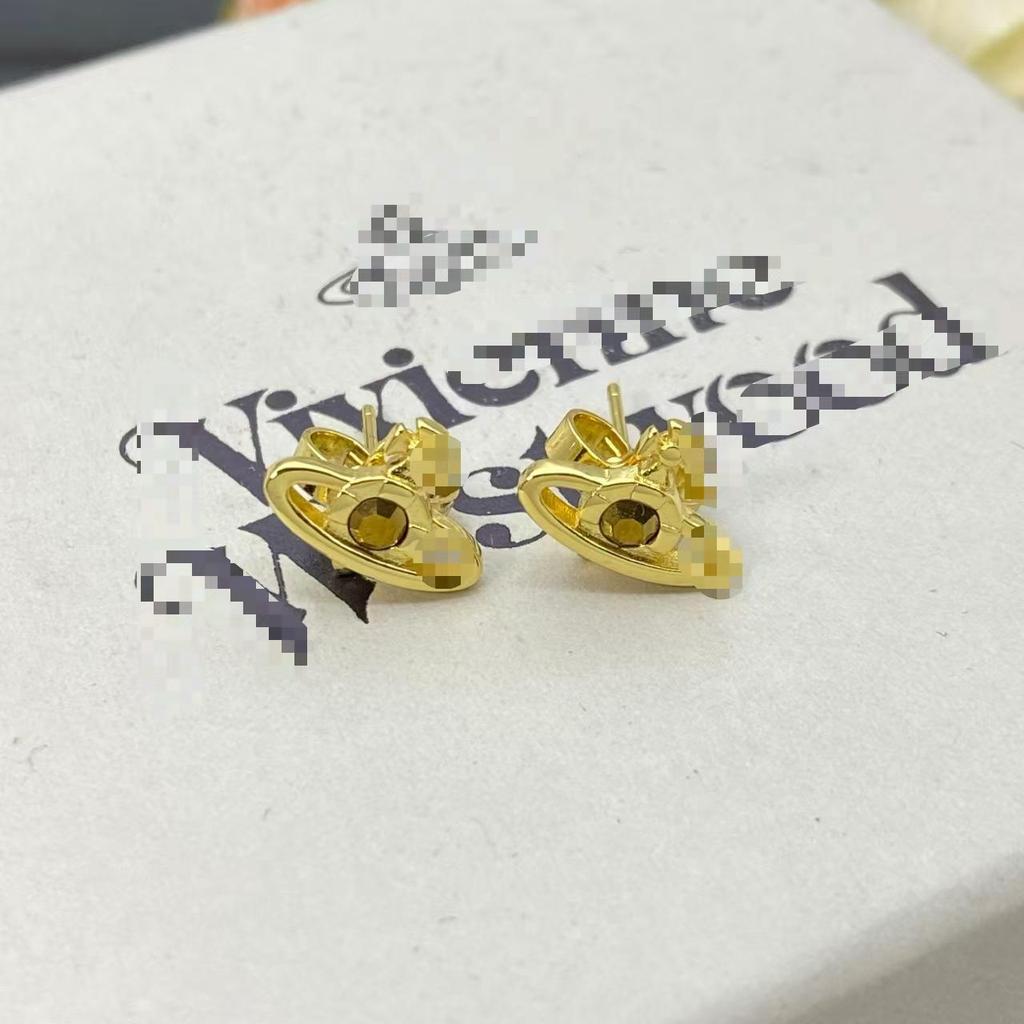 Westwood Silver Needle Stud Earrings - Chic Niche Design for a Sophisticated Look