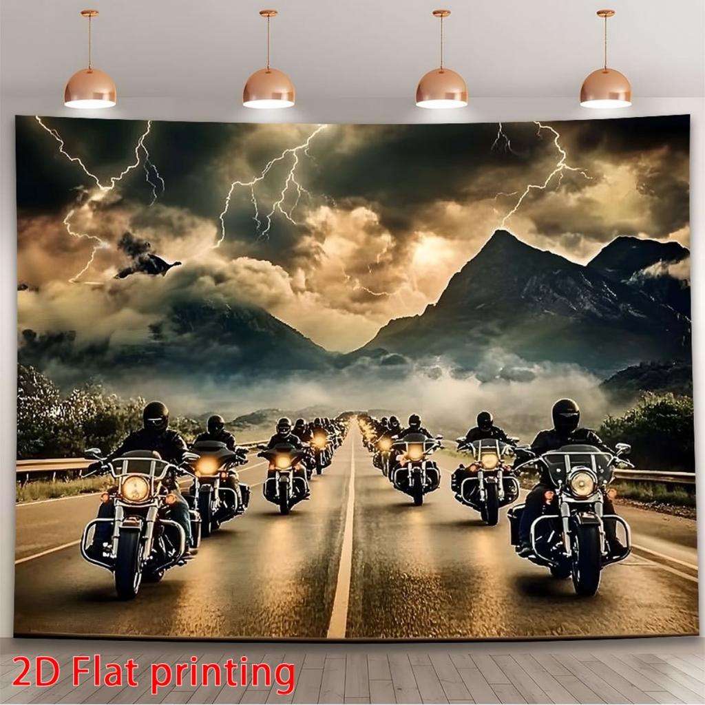 2D-Ebene 1 Stück künstlerischer Hintergrund für Motorradteam, geeignet für Wohnzimmer, Schlafzimmer und Büro
