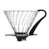 V60 Glass Coffee Dripper for Cups Heat-Resistant 03, Black, 1-6 (VDG-03B)