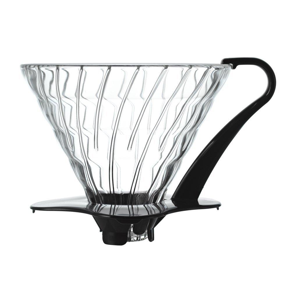 HARIO V60 Glass Coffee Dripper for Cups Heat-Resistant 03, Black, 1-6 (VDG-03B) чёрный