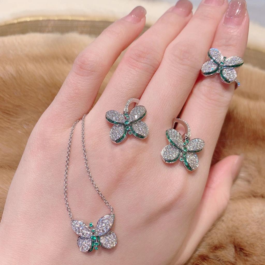 Princess Butterfly Ring Women's Premium Light Luxury Buterfly Butterfly Ring Women's 925 Sterling Silver