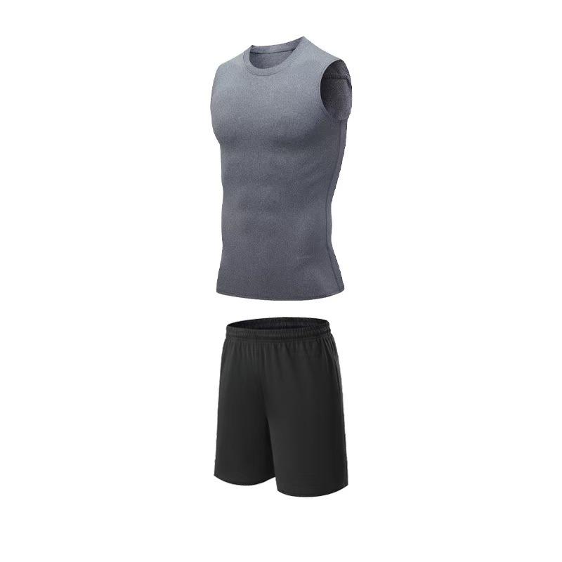 Men's Quick-Dry Fitness Vest & Shorts Set: Sleeveless, Slim-Fit, High-Stretch for Basketball & Running
