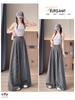 2026 Spring/Autumn Women's High-Waisted Slimming Striped Wide-Leg Floor-Length Pants