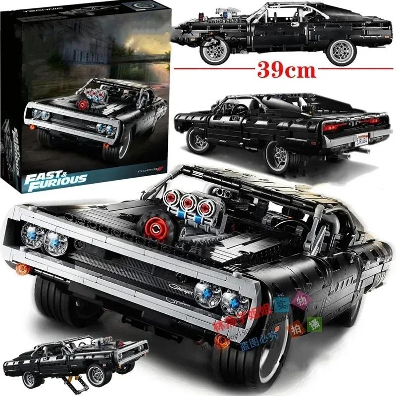 Technické auto Dodge Charger Závodní auto Stavebnice Model 42111 Kostky Hračky Ve filmu Rychle a zběsile Vozidlo Dárky pro přítele
