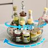 Diamond Texture 360° Rotating Storage Tray, Luxury Transparent Round Desktop Organizer Turntable for Cosmetics & Spice Bottles
