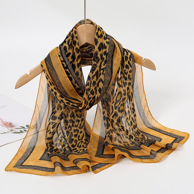 Print Chiffon Scarf Shawl Women Sunscreen Silk Scarf Turban Long Wrap Beach Travel Outdoor Accessories Trendy Headband