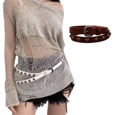Pyramid Fashion Rivet Belt Women Studded Belt Punk Rock With Pin Buckle Hardware Jeans Designer Female Waist Belts