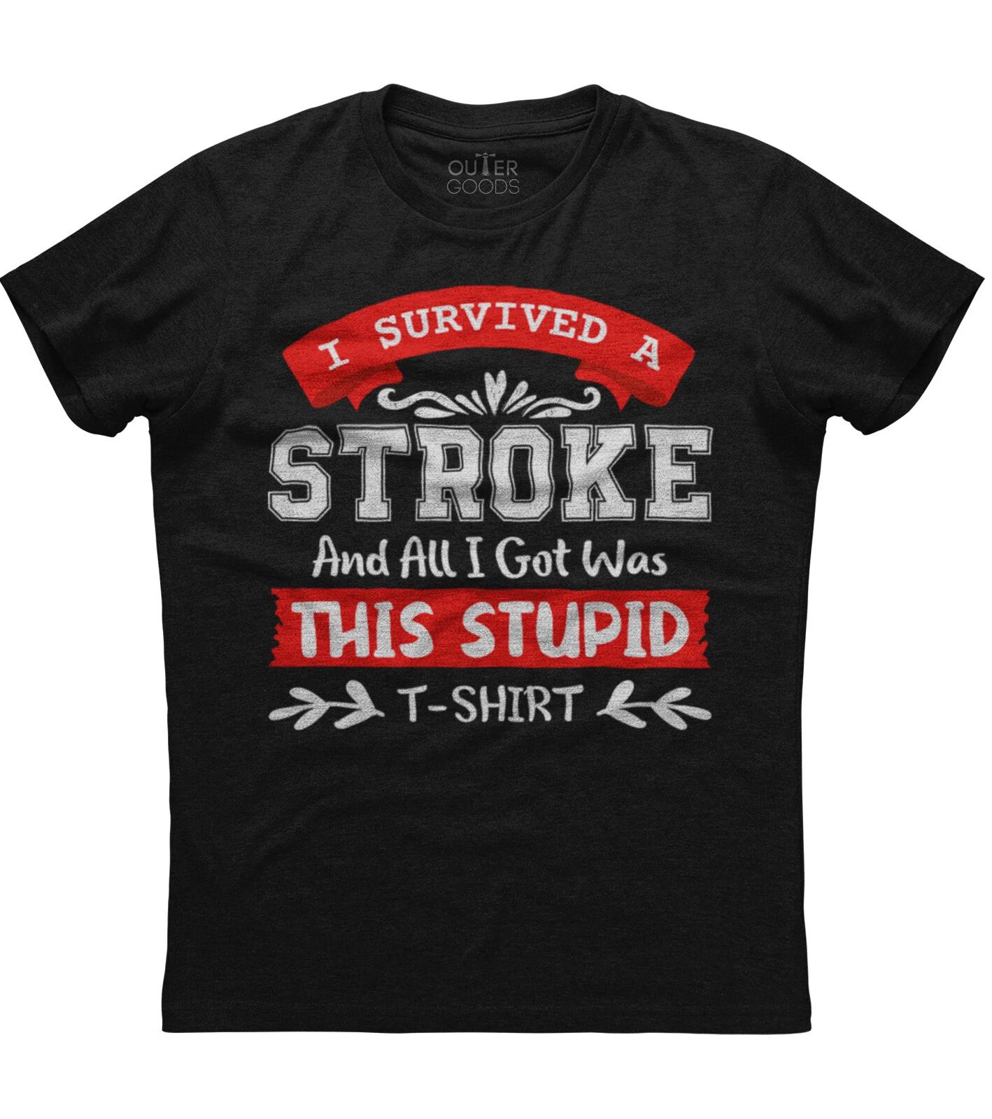 Stroke Survivor Retro Awareness Funny Gift Mens New Cotton Black T-shirt M