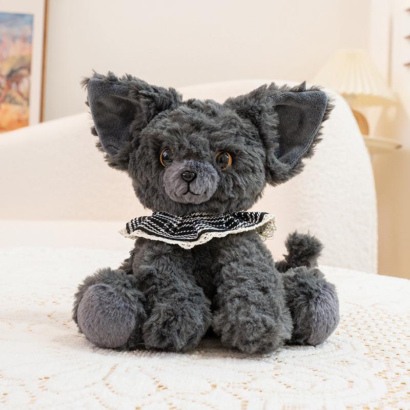 Derwen Cat Handheld Plush Toy With Scarf And Heart Pendant Decor For Kids And Gifts