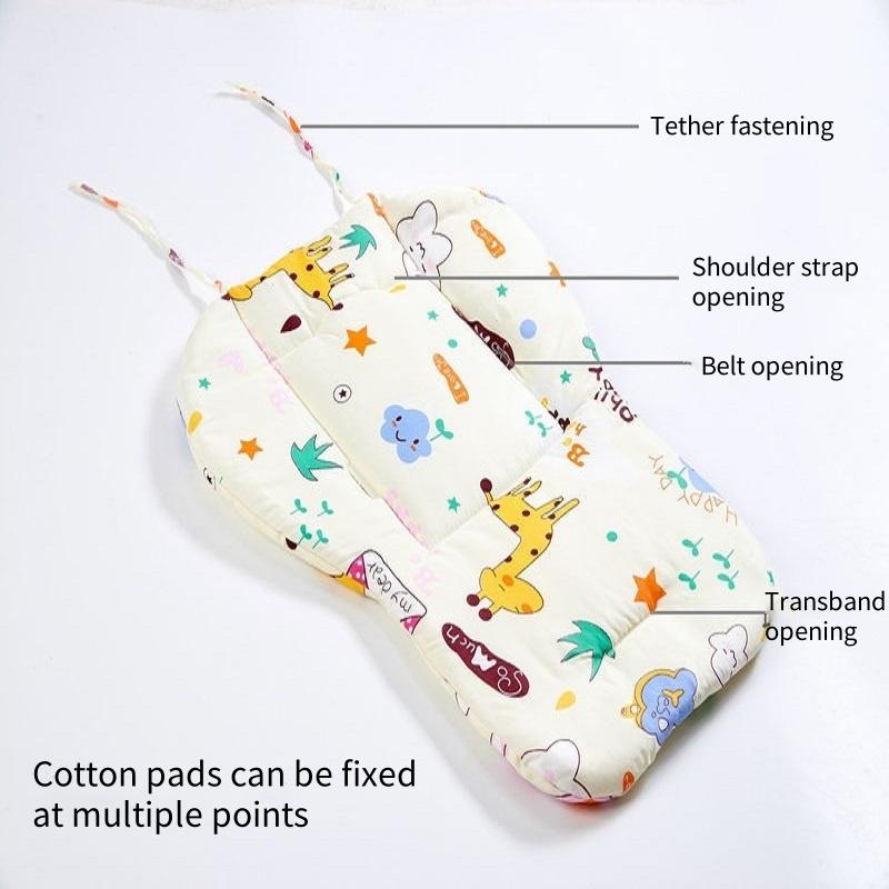 Baby Cushion for High Chair Baby Stroller Seat Mat Cute Animal Pattern Cotton Cushion Soft Double-Sided Thick Cushion Breathable