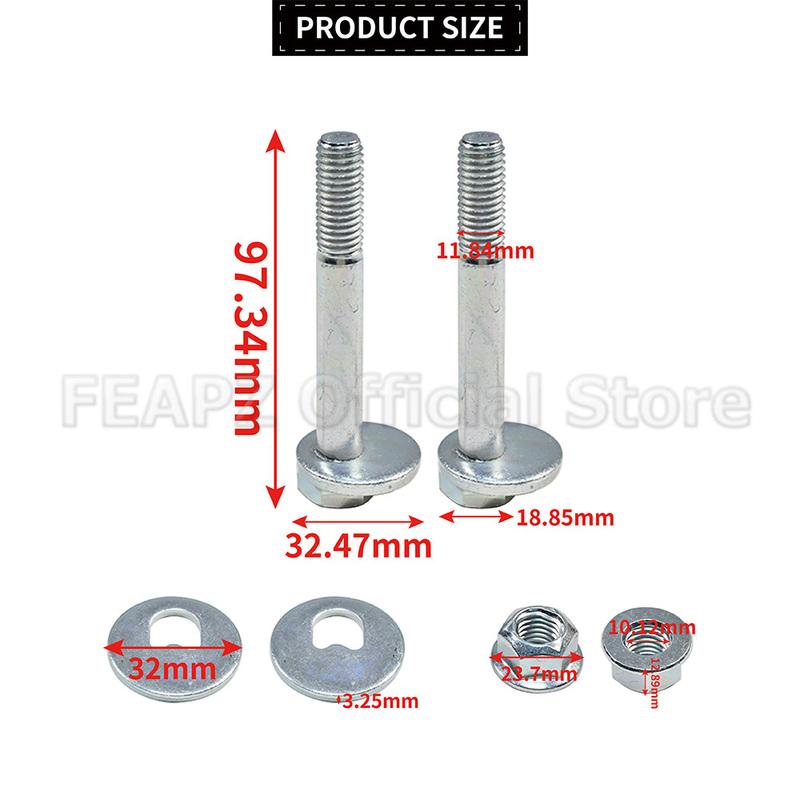 2x Rear Suspension Accentrix Camber Bolt 1456980 Parts Replaces For Ford Focus Mondeo S-Max Easy installation Car Accessories