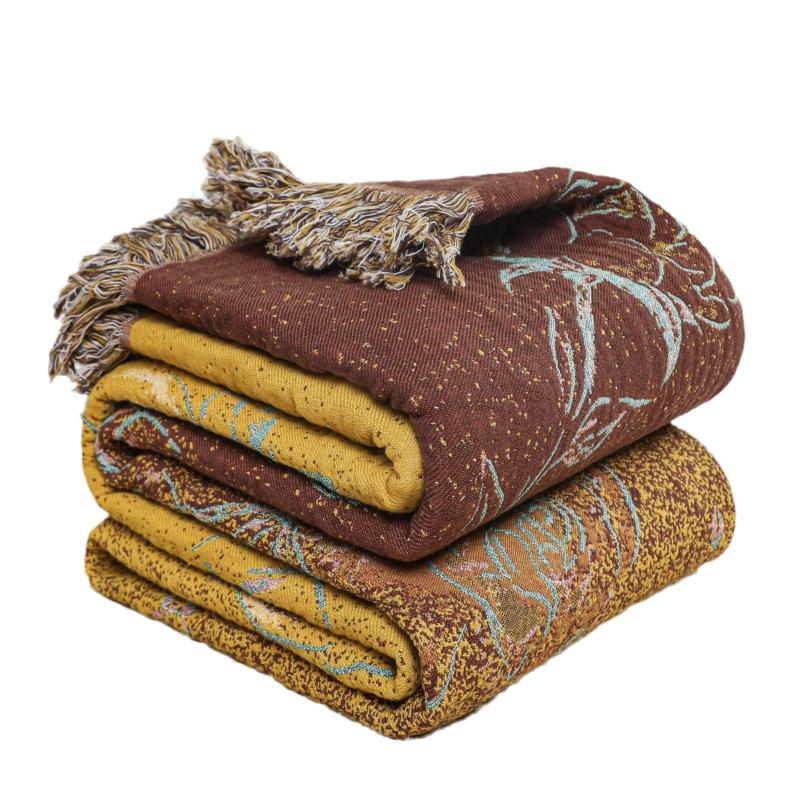 High-end 100% Cotton Gauze Sofa Cover, Bedspread & Throw Blanket - Couch Protector, Summer Cooling Blanket, Reversible Quilt